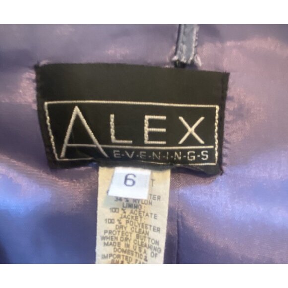 Alex Evenings Dress Womens 6 Periwinkle Blue Sheen Shine Mother of the Bride - Picture 8 of 14